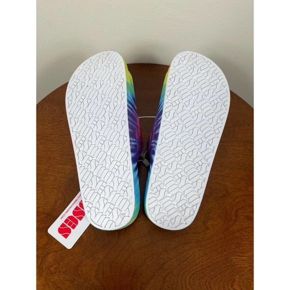 New Freedom Moses Tie-Dye Two Band Slides Women's Size 7-8 - Picture 6 of 7